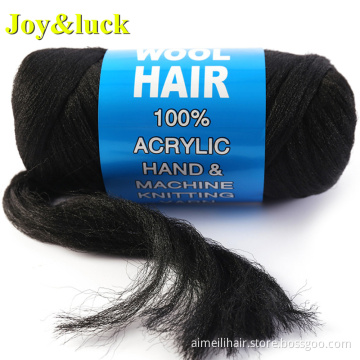 Wholesale Price Braiding African Wigs For black Women Synthetic 80g/ball Black Brazilian Wool Hair Synthetic Fiber For Braiding